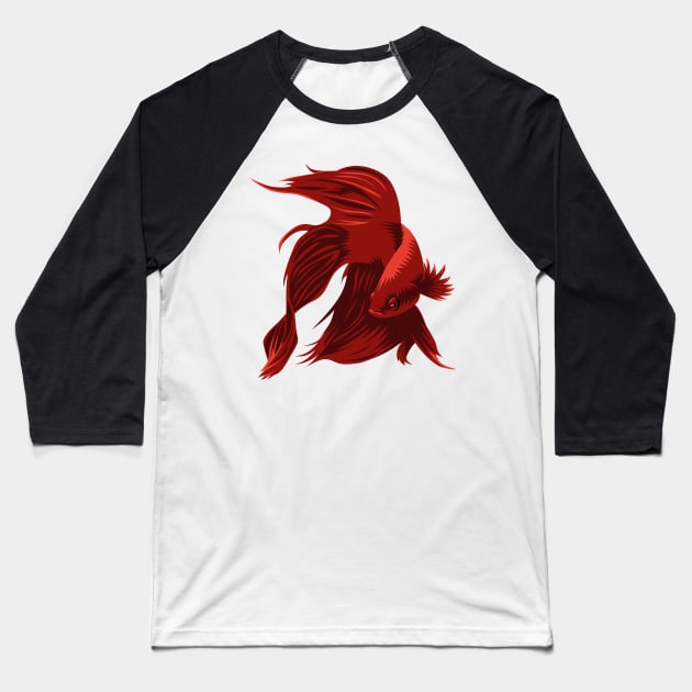 Betta Baseball T-Shirt by albertocubatas